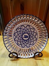 Blue & White Bowl 9 Inches Reticulated Porcelain. picture