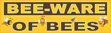 StickerTalk 10in x 3in Cute Bee-Ware of Bees Vinyl Sticker Car Truck Vehicle ... picture