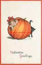 Halloween, Gabriel No 123-2, Frances Brundage, Girl in Pumpkin, Black Cat picture