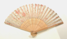 Chinese Japanese Flower designed Folding Hand Fan Vintage Style 8.27