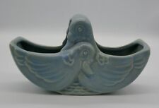 SCARSE Vintage RumRill Ceramic Hand Painted Blue Lovebirds Basket Planter picture