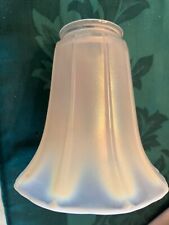 NUART ? Imperial Glass ? Iridescent White Carnival Art Glass Electric Lamp Shade picture
