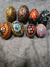Russian wooden Easter eggs hand painted all different set of 8 1 of 1 picture