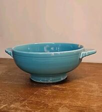 Vintage Turquoise Fiestaware Two Handle Cream Soup Bowl 5