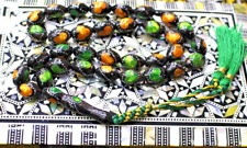 Kouk Misbaha Rosary Tasbih Rosary Inlaid Yellow green Prayer Beads سبحة كوك مطعم picture