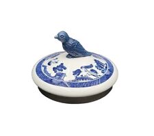Johnson Bros BLUE WILLOW Lid For Metal Kettle EXCELLENT Bird Finial picture