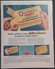 1949 Durkee's Vegetable Oleo Margarine Vintage Print Ad 1940s Glidden Products picture