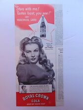 1945 ROYAL CROWN COLA with VERONICA LAKE vintage art print ad picture