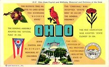Vintage Postcard- OHIO STATE CAPITOL, MCKINLEY MEMORIAL, EMBLEMS OF THE ST 1960s picture