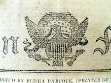 1810 FEDERAL EAGLE masthead display Hartford CONNECTICUT newspaper w decorative picture