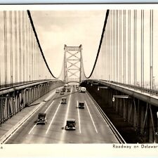 c1930s Philadelphia, PA RPPC Delaware River Bridge Cars Real Photo Postcard A92 picture