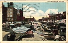 Haymarket Square Chicago IL White Border Postcard c1919 picture