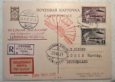 1931 Graf Zeppelin post Card -LENINGRAD to NORTH POLE Ft LZ 127 picture