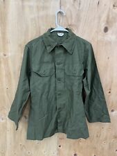 Korean War 1950s US Army OG 107 olive green COTTON SATEEN Shirt Long Sleeve picture