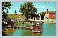 Oscoda MI-Michigan, Five Channels Dam, River Queen Paddle Wheel Vintage Postcard picture
