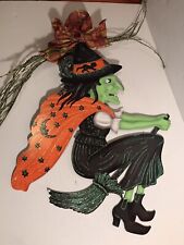 Christopher Radko Shiny Brite Halloween Flying Witch Diecut Embossed 21”Diagonal picture