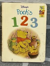 Pooh’s 1 2 3 Book Vintage Cardboard Pages Preowned picture