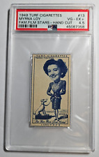 1949 Turf Famous Film Stars - Hand Cut #13 Mynra Loy PSA 4.5 VG-EX+ picture