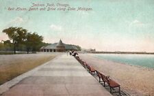 Vintage Postcard 1910's Jackson Park Rest House Beach & Drive Chicago Illinois picture