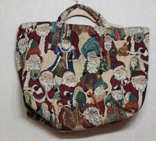 Vintage Tapestry Tote Bag OLD Time Santa Classic Hand Crafted Christmas 13