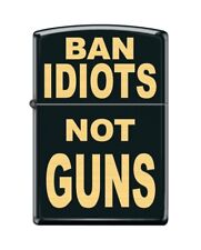 Zippo 2662,  Ban Idiots-Not Guns,  Classic Black Matte Finish Lighter picture