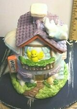VINTAGE PORCELAIN MUSICALS EASTER EGG VARIETY STORE WITH RABBIT AND YELLOW CHICK picture