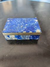 Vintage Authentic Lapis Lazuli Box Trinket Jewelry Stash Blue Mineral Stone picture