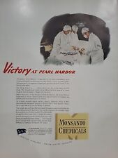 1942 Monsanto Chemicals Fortune WW2 Print Ad Q4 Victory Pearl Harbor Surgeons picture