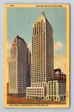 Pittsburgh, PA-Pennsylvania, Koppers & Gulf Buildings Bank , Vintage Postcard picture