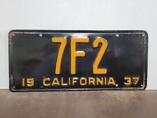 NICE 1937  California LOW #  License Plate Tag picture