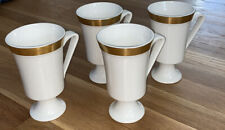 Vintage Ernest Sohn Creations Set Of 4 Gold Rim Footed Coffee Tea Mugs picture