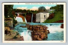 Ausable Chasm NY, Rainbow And Horseshoe Falls, New York c1940 Vintage Postcard picture