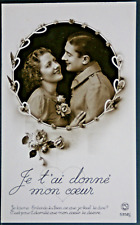 RPPC - PC Paris. #5352/1  Beautiful Woman & Man Lightly Tinted  PC2663 picture