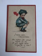 ANTIQUE VALENTINE Postcard  Divided Back Unposted Sitting Child Early 1900s picture