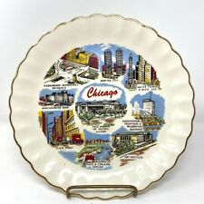 Beautiful Vintage Chicago Souvenir Plate 7 1/2” with Gold trimming. picture