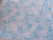 Galey & Lord Vintage Cotton Fabric Teal White Tropical Leaf Design 67x61 picture