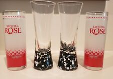 Lot Of 4 Art Glass Shot Glasses Two Blown Glass Tall Tequila Rose Vintage  picture
