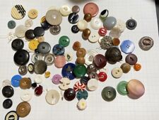 Mixed LOT of Antique VTG Buttons Plastic Bakelite Celluloid Dome Glow Cut Carved picture