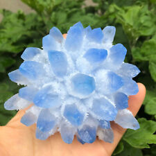 300g+ New Find Blue Phantom Quartz Crystal Cluster Mineral Specimen Healing Gift picture
