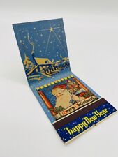 Vintage 1936 Christmas Advertising NOS Happy New Year Oversize Matchbook Santa picture