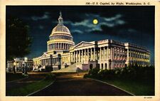 Vintage Postcard- 106 - U.S. Capital by Night, Washington, DC. Cancellation 1941 picture