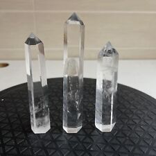 3pcs Natural Clear Quartz Obelisk Crystal Wand Point Healing G142 picture