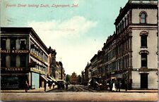 Postcard Fourth Street Looking South in Logansport, Indiana picture