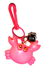 Vintage 1980s Plastic Charm Pink Googly Eye Crab Charms Necklace Clip On Retro picture