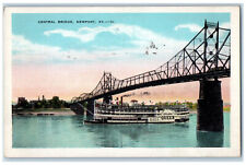 1946 Steamer Island Queen Central Bridge Newport Kentucky KY Postcard picture