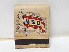 Vintage Matchbook Cover - WWII War Time USO Army Armed Forces Military U.S. picture