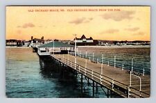 Old Orchard Beach ME-Maine, Old Orchard Beach From The Pier, Vintage Postcard picture