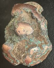 1 Lb 12 Oz Heavy Glacial Float Copper Nugget w Green Patina - Keweenaw, Michigan picture