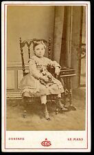 CDV c. 1880 - Girl Doll - Ph. Gustave Le Mans - 1088 picture