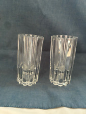 Vintage Pair Ribbed Crystal Glass 4.25